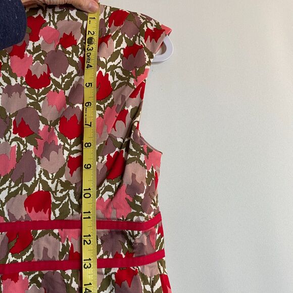 Boden Floral Tulip Midi Dress Scoop Neck Cap Sleeves Side Zip Fully Lined US 6P - Picture 14 of 15
